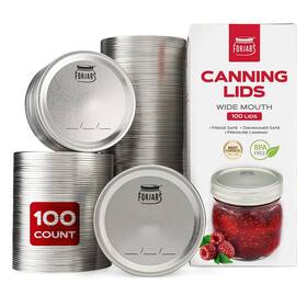 Fj-wl-100 Forjars - Wide Mouth Canning Lids 100-pack Create Airtight Seals On Mas