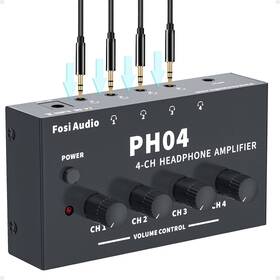 Ph04 Fosi Audio 4 Channel Headphone Amplifier Stereo Amp With 12v 1a Po