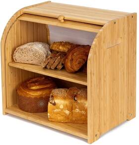 Wk-100-001-010 Foverone Bamboo Bread Box For Kitchen Countertop Roll-top Breadbox Breads Storage Wk-100-001-010 Foverone Bamboo Bread Box For Kitchen Countertop Roll-top Breadbox Breads Storage
