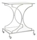 Fox2555a Safavieh Furniture Ignatius Bar Cart In Silver Finish 683726732716