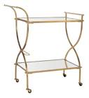 Fox2556b Safavieh Furniture Lucretius Bar Cart In Gold Finish 683726732785