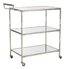 Fox2557a Safavieh Furniture Aurelius Bar Cart In Silver Finish 683726732792