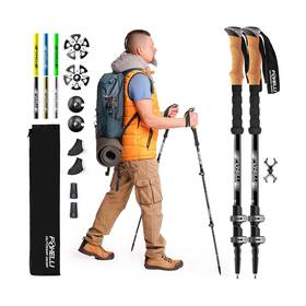 Foxelli 719324775786 Trekking Poles Lightweight Collapsible Aircraft Grade Aluminum H