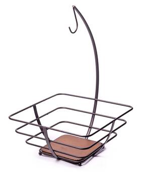 Francois Et Mimi 632726337759 Large-sized Fruit Bowl Tree Basket With Banana Hanger Wood