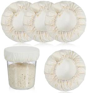Frctlnkg 5361dzla8149 Sourdough Jar Cover 4pcs Starter 3.54 Inches White