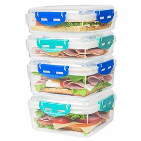 Swc002fmac Freshmage 4 Pcs Sandwich Containers - 100% Airtight And Bpa-free Microwave Dishwasher