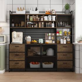 Fufu&gaga 758300508299 Large Kitchen Storage Cupboard Pantry With Metal Doors&6