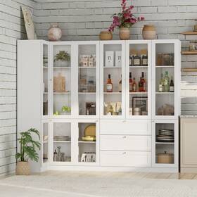 Fufu&gaga 764401284444 Modular Large Kitchen Pantry Storage Cabinet With Drawer &