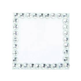 Fun Express 192073728452 Square Beaded Plates Home Decor 3 Pieces Silver
