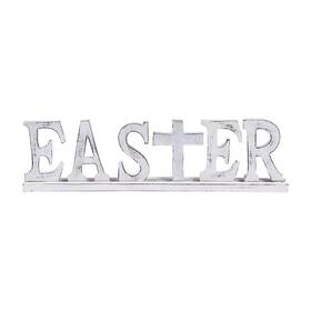 Fun Express 192073806945 Easter Tabletop Sign With Metallic Cross Springtime Home White 20 Inch X 1 3/4 5