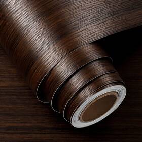 02n-1329-5 Funstick 24 Inch X200 Brown Walnut Wood Contact Paper For Cabinets Peel And Stic