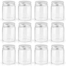Us-fw00470 Furnido 12 Pack 2ounces Glass Jars With Lids Clear Mini Mason Al