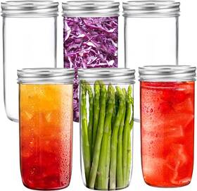 24ozjars-02 Galssmagic 24 Oz Mason Jars 6 Pack Wide Mouth 24oz With Lids Tall