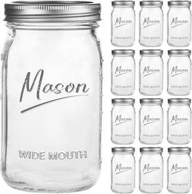 32ozjars-01 Galssmagic Mason Jars 32 Oz 12 Pack Quart Wide Mouth Jar With Airtight 32oz-12pack