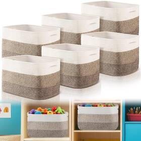 Geetery-storage-0338 Geetery 6 Pack Storage Baskets For Organizing 14.8ftft X 9.8ftft 8.9ftft Woven Ba Geetery-storage-0338 Geetery 6 Pack Storage Baskets For Organizing 14.8ftft X 9.8ftft 8.9ftft Woven Ba