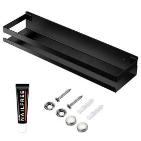 Geinifafa 770807790489 Rustproof Metal Storage Floating Shelves Wall Mounted Rectangular Shelf For B