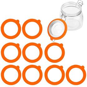 Canlid3 Gemhill Silicone Replacement Gasket Airtight Rubber Seals Rings For Orange 10pcs