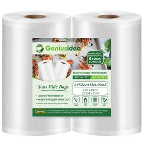 Geniusidea 186666510344 Vacuum Sealer Bags 8ftftx50ft 2 Pack For Food Saver Seal A Meal Bpa