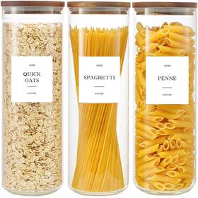 Gensteuo 791126796402 Set Of 3 Glass Pantry Jars With Acacia Wood Lids 65oz Airtight Pasta Organiz Gensteuo 791126796402 Set Of 3 Glass Pantry Jars With Acacia Wood Lids 65oz Airtight Pasta Organiz