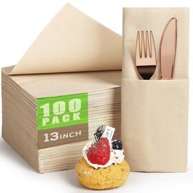 Lh-zj-100-yl Gezond 100pcs Compostable Paper Napkins Disposable Dinner 13 X Inch