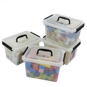 Ax-ay-abhi-113290 Ggbin 6 Quart Clear Latch Storage Box With Black Handle And Latches - 4 Pack Ax-ay-abhi-113290 Ggbin 6 Quart Clear Latch Storage Box With Black Handle And Latches - 4 Pack