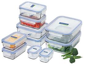28041 Glasslock Tempered Glass Container Set 10 Piece Clear