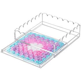 Mel-glikceil-1354 Glikceil Acrylic Scalloped Tray 9 Inch X Large Clear With Drawer For Inser Mel-glikceil-1354 Glikceil Acrylic Scalloped Tray 9 Inch X Large Clear With Drawer For Inser