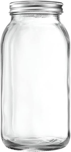 Gling 850036983118 1 Count 64 Oz. Wide-mouth Glass Mason Jars With Metal Airtight Lids