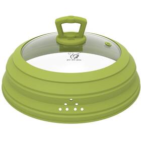 Ybs-30-green Glou-glou Goose Ggg Microwave Splatter Cover Vented Glass Guard Lid With Collapsible Sil