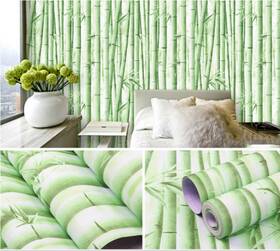 Glow4u 735314120471 Green Bamboo Contact Paper Self Adhesive Shelf Liner For Walls Cabinets Dresser
