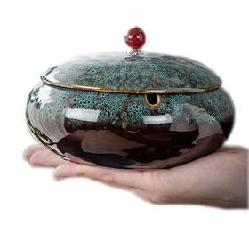 Glsairy 717186858058 5.7 Inch Ceramic Ashtray With Lids Windproof Cigarette For Indoor Or Outd