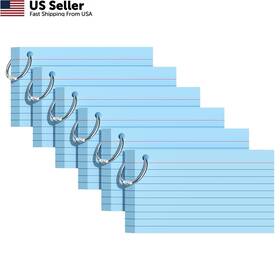 Gl005-index-3x5-6x50-blue Glyanlee Index Cards 3x5 Inches 300 Pcs Blue Flash With Ring Inch