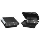 8-1-4x8x3 Gnp Sn240-3l Genpak Foam Hinged Carryout Container Medium Black 020648992406