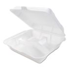 3-compartment Gnp Sn320 Genpak Hinged Carryout Container Foam Medium White 020648003454