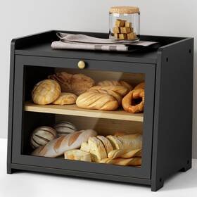 Gzbb23-001 Goozii Double Layer Bread Box For Kitchen Countertop Large Storage Con