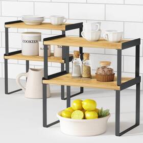 Gzco23-002 Goozii Kitchen Cabinet Organizer Shelf Set Of 4 Pantry Organizers And Storage Shelv