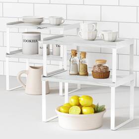 Gzco23-003 Goozii White Marble Kitchen Counter Shelf Organizer Modern Dish Plate Organi