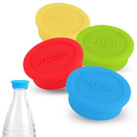 1035690 Gosknor 4pcs Bottle Lids For Sodastream Glass M Red Yellow Blue Green