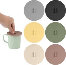 1049646 Gosknor 6pcs Silicone Cup Lids 3.93 Inch Diameter Colorful Mug Cover Multicolored
