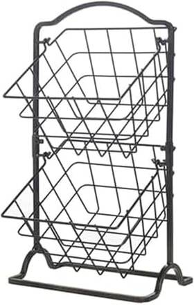 5217596 Gourmet Basics By Mikasa General Store 2-tier Metal 2 Tier Antique Black