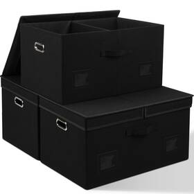 Nk-ke-193 Graciadeco 75 Quarts Extra Large Decorative Storage Bins With Lids 3 Packs Black Collap Nk-ke-193 Graciadeco 75 Quarts Extra Large Decorative Storage Bins With Lids 3 Packs Black Collap