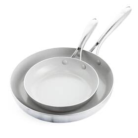 Cc005550-001 Greenlife Tri-ply Stainless Steel Healthy Ceramic Nonstick 8 Inch And 11 Frying