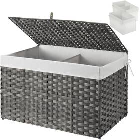 Hq-chwl001-06 Greenstell Storage Basket With Lid 17.2 Gallon 65l Small Wicker Blanket Sto Hq-chwl001-06 Greenstell Storage Basket With Lid 17.2 Gallon 65l Small Wicker Blanket Sto