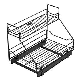 Growling 2-tier Pull Out Cabinet Organizer Heavy Duty Alloy Steel Slide