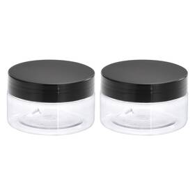 Gryfton 724708589963 3oz 80ml Round Plastic Jars With Black Screw Top Lid For Storage 2pcs