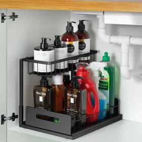 Gtippor 755749781306 Under Sink Organizer - 2 Tier Kitchen Organizers And Storage Bathr
