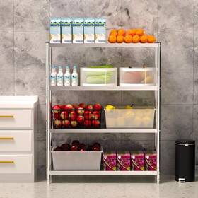 Guangfoshun 768497208803 Storage Shelves 4 Tier Shelf Adjustable Stainless Steel Sturdy Meta