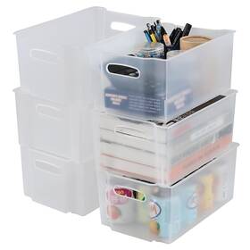 1201-6w-g Guankan 6 Packs Freezer Organizer Bins Stackable Plastic Pantry Storage Froste