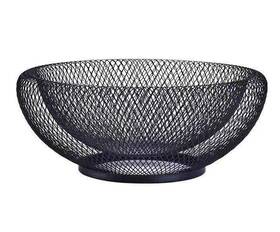 Gweobz 730253076568 Black Fruit Bowl Candy Dish Metal Mesh Round Wire Basket Small Modern Decorat