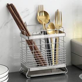 H&e 714559186985 304 Stainless Steel Hanging 2 Compartments Mesh Utensil Drying